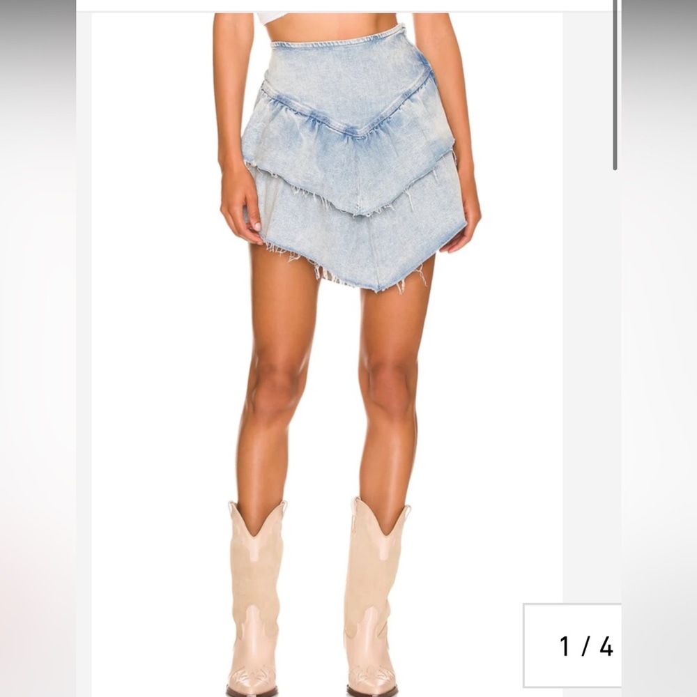 MOTHER Light Blue Denim Mini Skirt